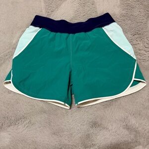 Lands' End SunShade UPF 50 5" Swim Board Shorts with Panty Size 4 Green Pockets